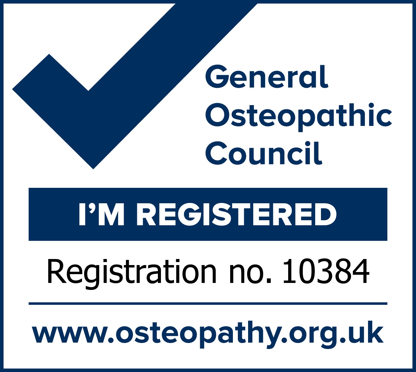 General Osteopathic Council - I'm Registered mark