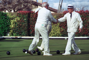 Men playing bowls